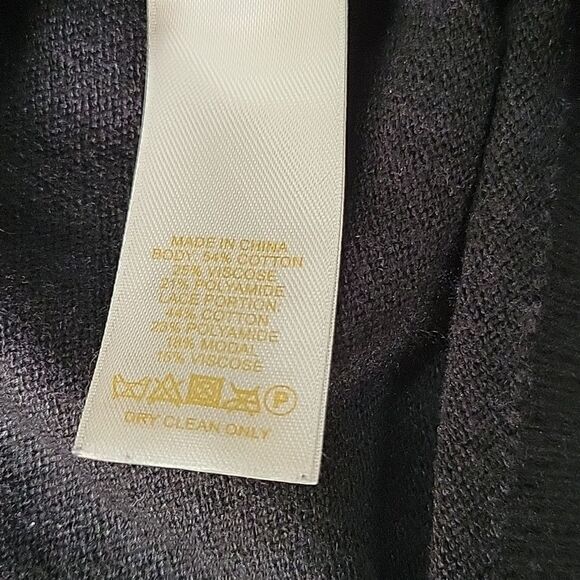 Kate Spade Black Floral Lace Sweater Knit Top Small EUC - Picture 11 of 11